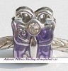 Sterling verzilverde Pandora Style strassbead Vlinder lila