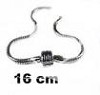 Verzilverde basisarmband met clipsluiting 16 cm