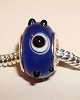 Set van 5 glasbedels in blauw met geluksoog