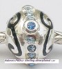 Set van 5 Sterling verzilverde bedels met blauw strass