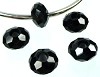 Set van 5 diamantgeslepen glasbedels in zwart