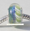 Set van 5 925 zilveren glasbedels Zachtgroen met blauw