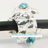Set van 5 Sterling verzilverde bedels Bloemen met turquoise strass