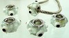 Verzilverde glasbedel Wit 3D met strass