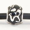 925 zilveren bedel Zwart emaille-zilver