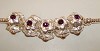 Set van 5 Sterling verzilverde strassbedels Bloemen Paars