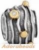 925 zilveren bicolor bedel met zirconia`s 
