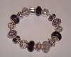 Pandora Style armband in paars met 17 bedels