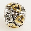 925 Sterling verzilverde bicolor bedel Hartjes