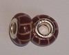 Set van 5 Pandora Style bedels met print in bruin-beige 