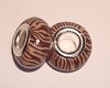 Set van 5 bruinge-beige gestreepte Pandora Style bedels