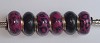 Set van 6 Pandora Style bedels in paars-zwart