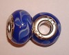 Glasbedel Blauw met bloem