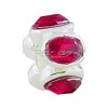 Sterling verzilverde bedel met fuchsia strass