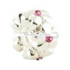 925 Sterling verzilverde bedel met roze strass Bloemen