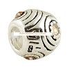 925 Sterling verzilverde bedel met goudbruin strass