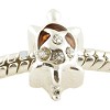 925 Sterling verzilverde Schildpad met goudbruin emaille en strass