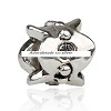925 Sterling verzilverde bedel met blank strass 