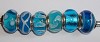 Set van 6 turquoise glasbedels