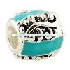 925 Sterling verzilverde bedel met turquoise emaille