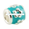925 Sterling verzilverde turquoise emaille bedel Bloem