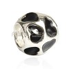 925 Sterling verzilverde bedel met zwarte hartjes