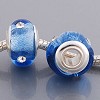 Glasbedel blauw zilverfolie met strass