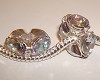 Sterling verzilverde bedel met kristal AB (regenboogkristal)
