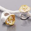 Sterling verzilverde bicolor bedel Bloemen