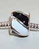 925 Sterling silverplated bedel met zwartwit emaille