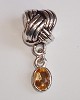 925 Sterling silverplated dangle met goudbruin strass
