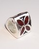 925 Sterling silverplated bedel met donker goudbruin emaille