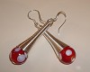 925 Sterling zilveren oorhangers met roodwitte bedel