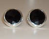 925 Sterling zilveren oorbellen met facetgeslepen zwarte onyx