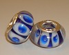 Set van 5 925 silverplated bedels Blauw bubbel