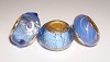 Set van 3 925 zilveren vergulde glasbedels in blauw