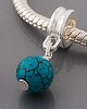 Sterling verzilverde dangle met turkoois
