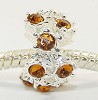 Sterling verzilverde bedel met goudkleurig strass