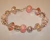 Pandora Style armband met bedels in zachtroze