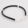 leren Pandora-style armband met karabijnsluiting en schroeven