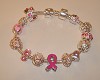 Pandora Style Pink Ribbon armband