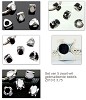Set van 5 Sterling verzilverde bedels met lichtblauw strass