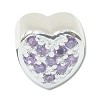 925 Sterling zilveren bedel Hart met paars strass