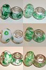 Set van 6 glasbedels in groen