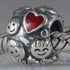 925 Sterling zilveren bedel Family Ties Rood hart