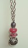 T-style ketting met hanger en 3 bedels