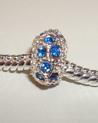 Pandora Style Strassbead Blauw