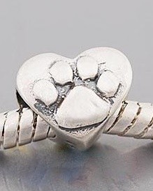 925 Sterling zilveren bedel Hart met pootje